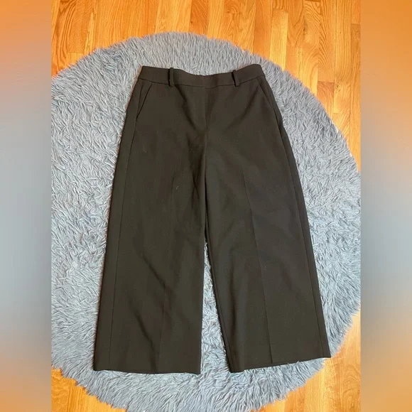 J.Crew Sydney Wide Leg Four Way Stretch Cropped Pants Black Size 12 - Picture 2 of 7